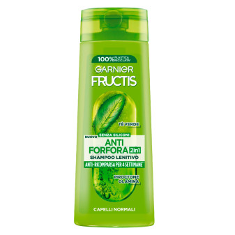 Garnier Fructis Anti-Forfora 2in1 Shampoo Lenitivo Capelli Normali con Tè...