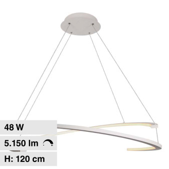 V-Tac VT-7908 Lampadario LED a Sospensione 48W SMD Dimmerabile Colore Bianco...