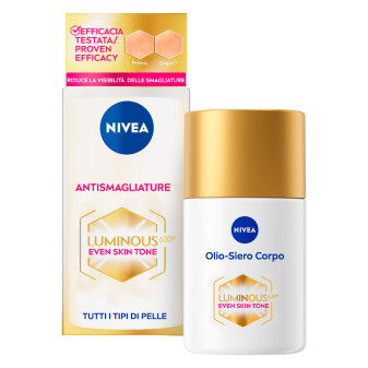 Nivea Luminous 630 Olio Siero Corpo 2in1 Antismagliature Even Skin Tone per...