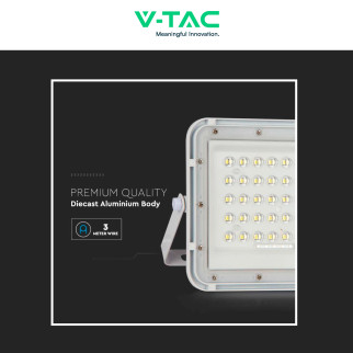 V-Tac VT-120W Faro LED 15W IP65 Bianco Pannello Solare e Telecomando