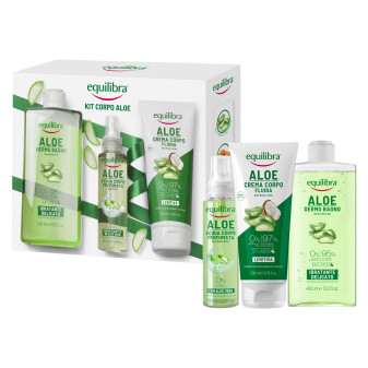 Equilibra Kit Corpo Aloe con Acqua Profumata + Crema Fluida Lenitiva + Dermo...