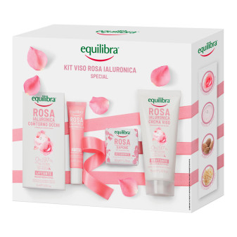 Equilibra Kit Viso Rosa Ialuronica Special Contorno Occhi Liftante + Sapone...