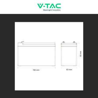 V-Tac VT-12.8V7.2AH-L Batteria LiFePO4 12,8V 7,2Ah - SKU 11942