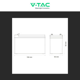 V-Tac VT-12.8V7.2AH-L Batteria LiFePO4 12,8V 7,2Ah - SKU 11942