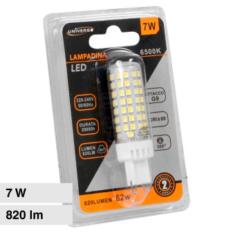 Universo Lampadina LED G9 7W Tubolare SMD - mod. SPARAC-G9-7W-CE2-3 /...