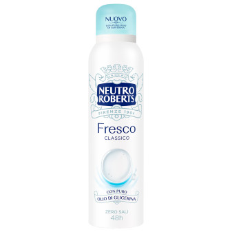 Neutro Roberts Deodorante Spray Fresco Classico 48H Zero Sali di Alluminio -...