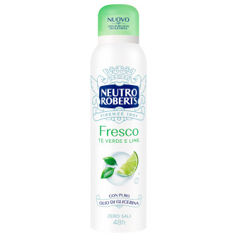 Neutro Roberts Deodorante Spray Fresco Tè Verde & Lime Zero Macchie 48H con...