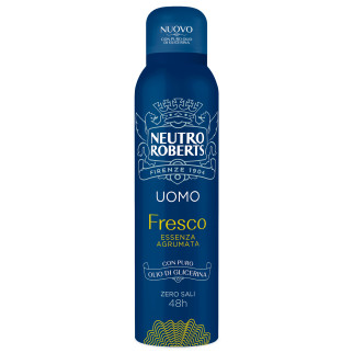 Deodorante Spray Fresco Uomo Essenza Agrumata 150ml Neutro Roberts