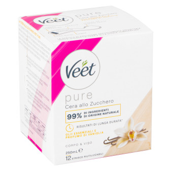 Veet Pure Cera allo Zucchero Depilazione Viso e Corpo con Spatola e 12...