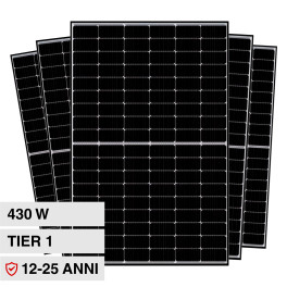Pannelli Solari Fotovoltaici 430W TIER 1 TOPCon IP68 Telaio Nero V-Tac