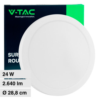 V-Tac VT-60024 Pannello LED Rotondo 24W SMD da Parete con Driver - SKU 7879 /...