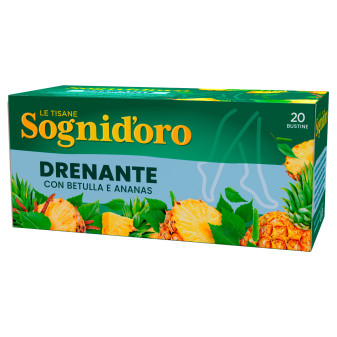 Sognid'oro Tisana Drenante con Betulla e Ananas - Confezione da 20 Filtri