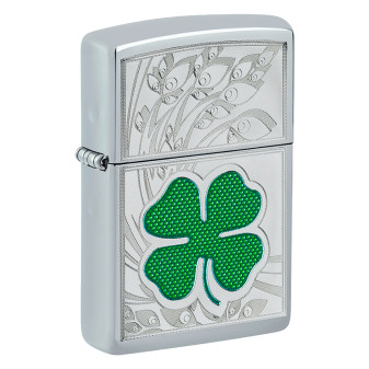 Zippo Accendino a Benzina Ricaricabile ed Antivento con Fantasia Clover -...