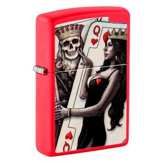 Zippo Accendino a Benzina Ricaricabile ed Antivento con Fantasia Skull King...