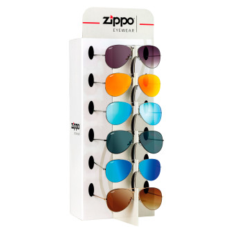 Zippo Espositore da Banco con 6 Slot e 9 Occhiali da Sole Lenti Colorate...