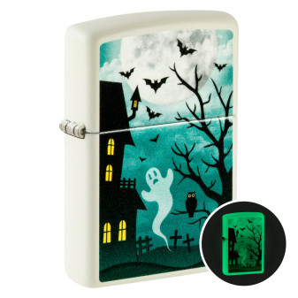 Zippo Accendino a Benzina Ricaricabile e Antivento con Fantasia Spooky Design...