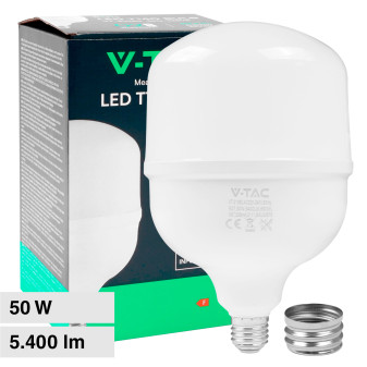 V-Tac VT-21050 Lampadina LED E27 / E40 Hi-Power 50W Tubolare T140 SMD - SKU...