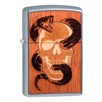 Zippo Accendino a Benzina Ricaricabile ed Antivento con Fantasia Woodchuck...