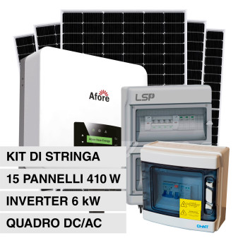 Kit On-Grid 15 Pannelli Solari V-Tac 410W + Inverter Monofase 6kW CEI 0-21 +...