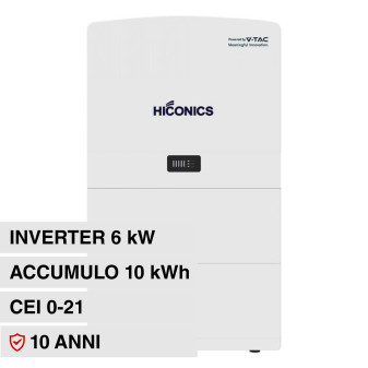 V-Tac Hiconics HEC2-S6.0Hr2 All-In-One Fotovoltaico Inverter Monofase Ibrido...