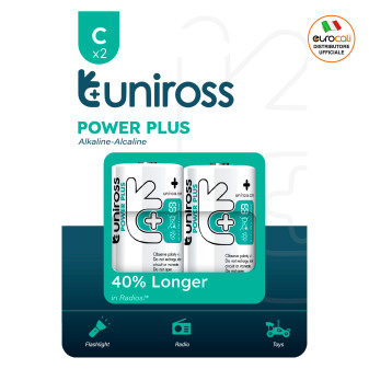 Uniross Power Plus Alkaline LR14 Mezzatorcia C Baby 1,5V Pile Alcaline -...