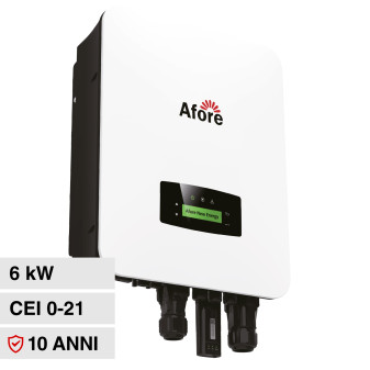 V-Tac Afore Inverter Monofase Ibrido On-Grid / Off-Grid 6kW IP65 10 Anni con...