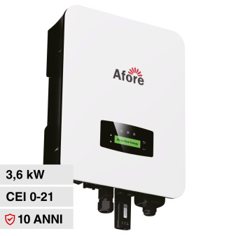 V-Tac Afore Inverter Monofase Ibrido On-Grid / Off-Grid 3,6kW IP65 10 Anni...