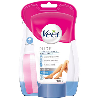 Veet Pure Crema Depilatoria Sotto la Doccia per Pelli Sensibili Corpo e Gambe...