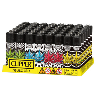 Clipper Large Accendino a Pietrina Grande Ricaricabile con Fantasia Broken...