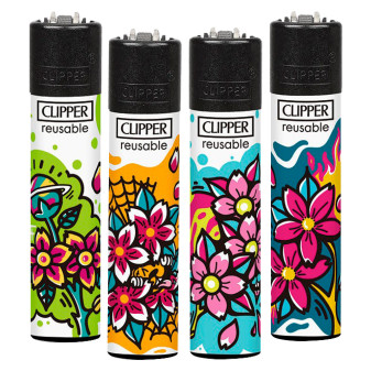 Clipper Large Accendino a Pietrina Grande Ricaricabile con Fantasia Planet...