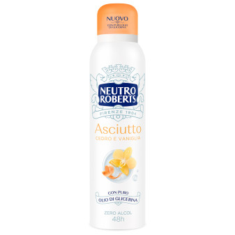 Neutro Roberts Asciutto Cedro e Vaniglia Deodorante Spray 48h con Puro Olio...