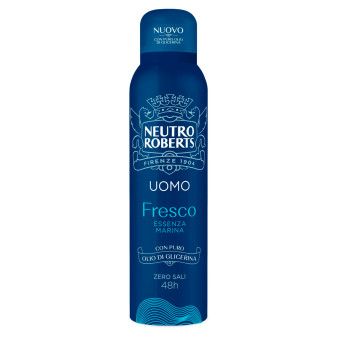 Neutro Roberts Uomo Deodorante Spray Fresco Essenza Marina 48h con Puro Olio...