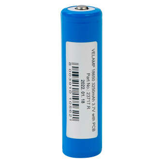 Velamp Batteria al Litio Ricaricabile INR 18650 3,7V 3250mAh - Batteria Singola