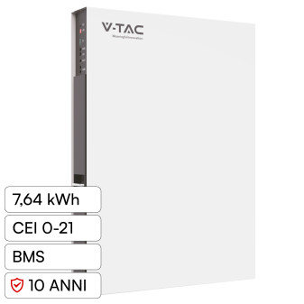 V-Tac VT-48160 Batteria BMS LiFePO4 48V 161Ah 7,64kWh IP20 Slim Design per...