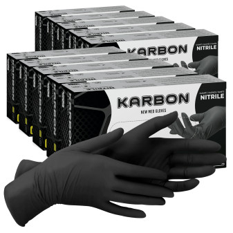 New Med Gloves Karbon Guanti Monouso Neri in Nitrile Senza Talco - 1000 Guanti