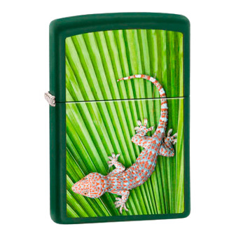 Zippo Accendino a Benzina Ricaricabile ed Antivento con Fantasia Gecko Design...