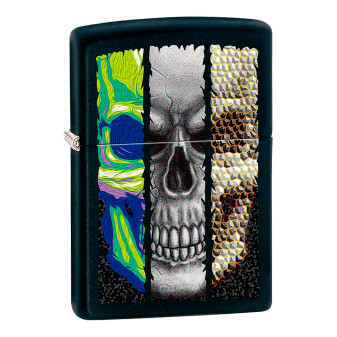 Zippo Accendino a Benzina Ricaricabile ed Antivento con Fantasia Skull Design...