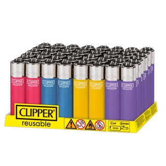 Clipper Large Accendino a Pietrina Grande Ricaricabile con Fantasia Metallic...