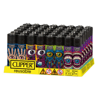 Clipper Large Accendino a Pietrina Grande Ricaricabile con Fantasia Dark Art...