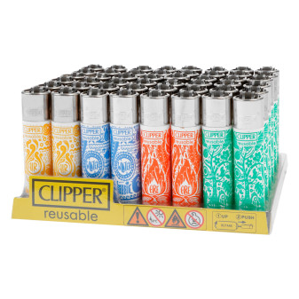 Clipper Large Accendino a Pietrina Grande Ricaricabile con Fantasia Mandala...