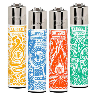 Clipper Large Accendino a Pietrina Grande Ricaricabile con Fantasia Mandala...