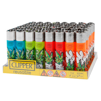 Clipper Large Accendino a Pietrina Grande Ricaricabile con Fantasia Cartoon...