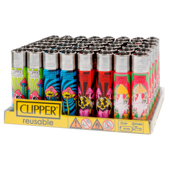 Clipper Large Accendino a Pietrina Grande Ricaricabile con Fantasia Neon...