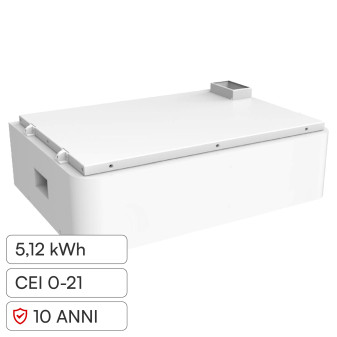 V-Tac Batteria Stack LiFePO4 51,2V 100Ah 5,12kWh Impilabile per Inverter...