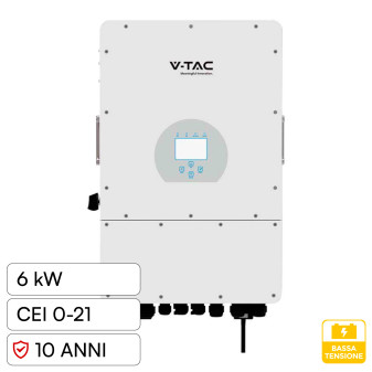 V-Tac Deye Inverter Fotovoltaico Trifase Ibrido On-Grid / Off-Grid 6kW 10...