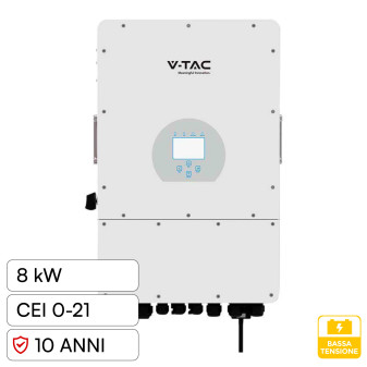 V-Tac Deye Inverter Fotovoltaico Trifase Ibrido On-Grid / Off-Grid 8kW 10...