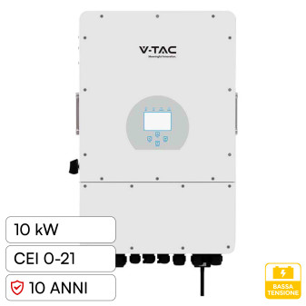 V-Tac Deye Inverter Fotovoltaico Trifase Ibrido On-Grid / Off-Grid 10kW 10...