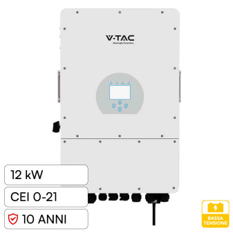 V-Tac Deye Inverter Fotovoltaico Trifase Ibrido On-Grid / Off-Grid 12kW 10...