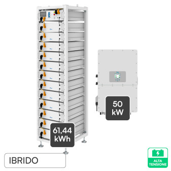 V-Tac Deye Kit Fotovoltaico Inverter Trifase Ibrido 50kW IP65 + 12...