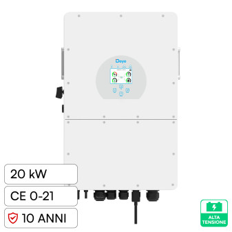 V-Tac Deye Inverter Trifase Ibrido On-Grid / Off-Grid 20kW IP65 10 Anni con...